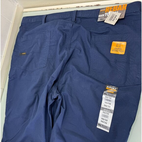 Ariat Pants 50X32 Rebar M4 Relaxed Straight Stretch Utility Carpenter Workwear - Picture 3 of 16